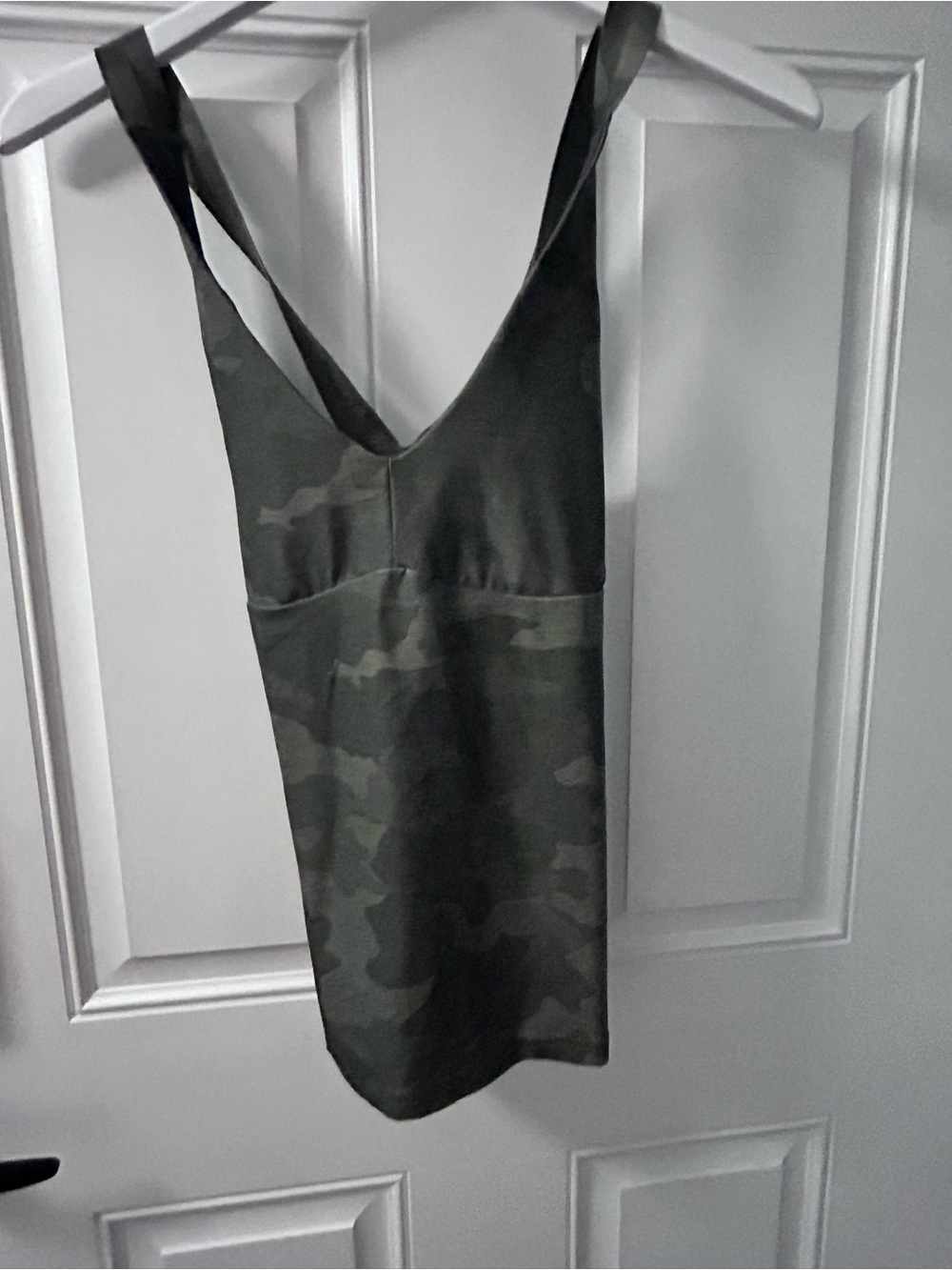 Prana Olive Camo V-Neck Tank Sports Bra